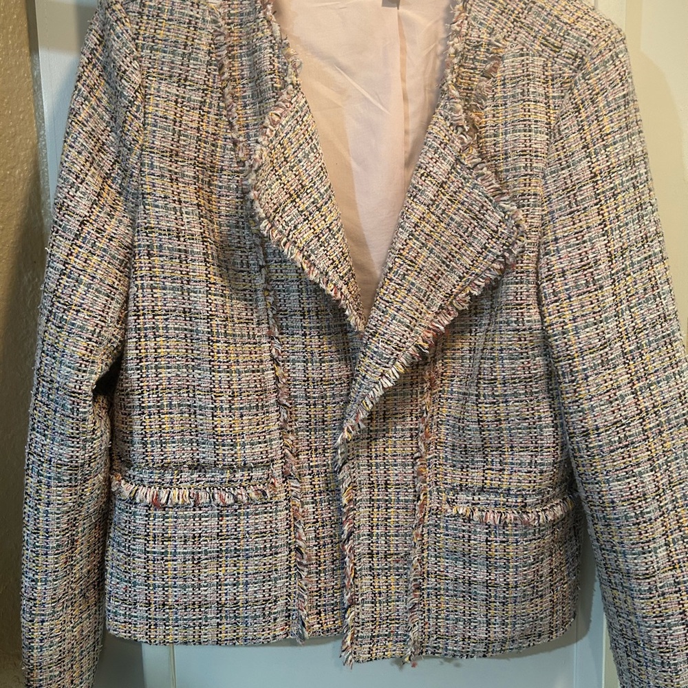 LOFT Pastel Multicolor Tweed Blazer